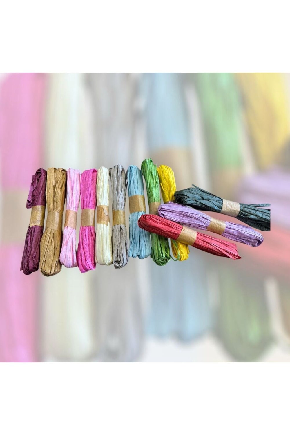 renkli rafya ip 12'li paket (10m)