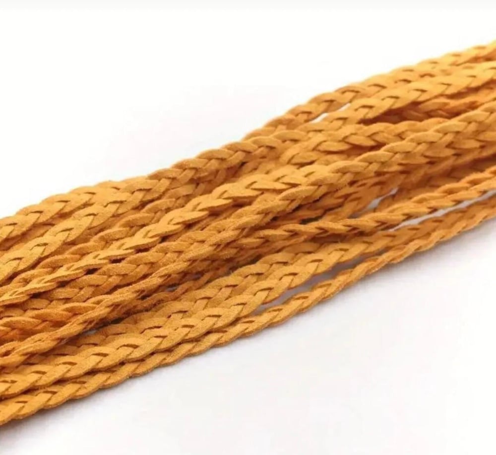 Süet Deri Örgü İp, 6mm , DIY El Yapımı Bileklik, Kolye Ipi Dekoratif Kordon (3 Metre)