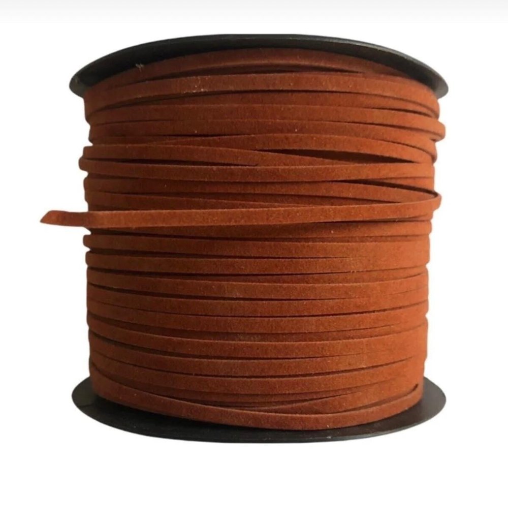 Süet Deri Şerit Ip, 3mm - Taba Rengi, Tesbih, Bileklik, Kolye Ipi (3 Metre)