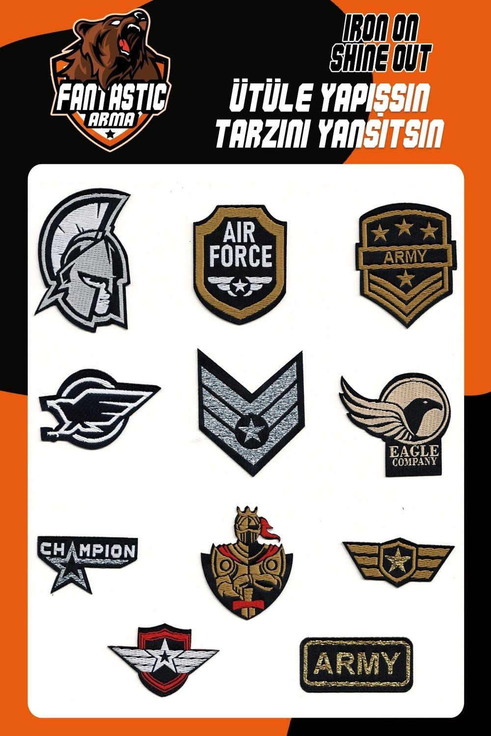 Ütü Ile Yapışan Dokuma Arma Seti Patch Yama Army, Asker, Rütbe Modeli