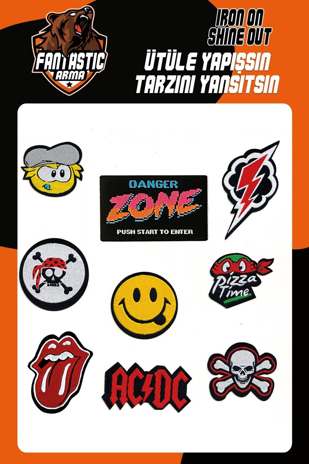 Ütü Ile Yapışan Dokuma Arma Seti Patch Yama Emoji, Danger Zone Modeli
