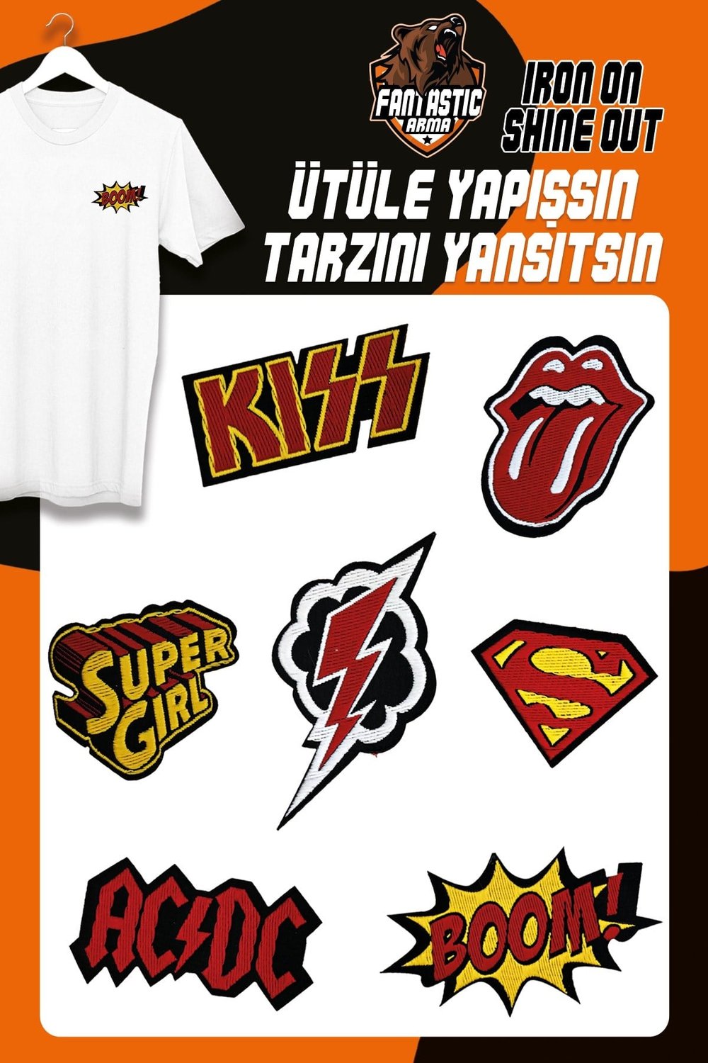 Ütü Ile Yapışan Dokuma Arma Seti Patch Yama Superman Modeli