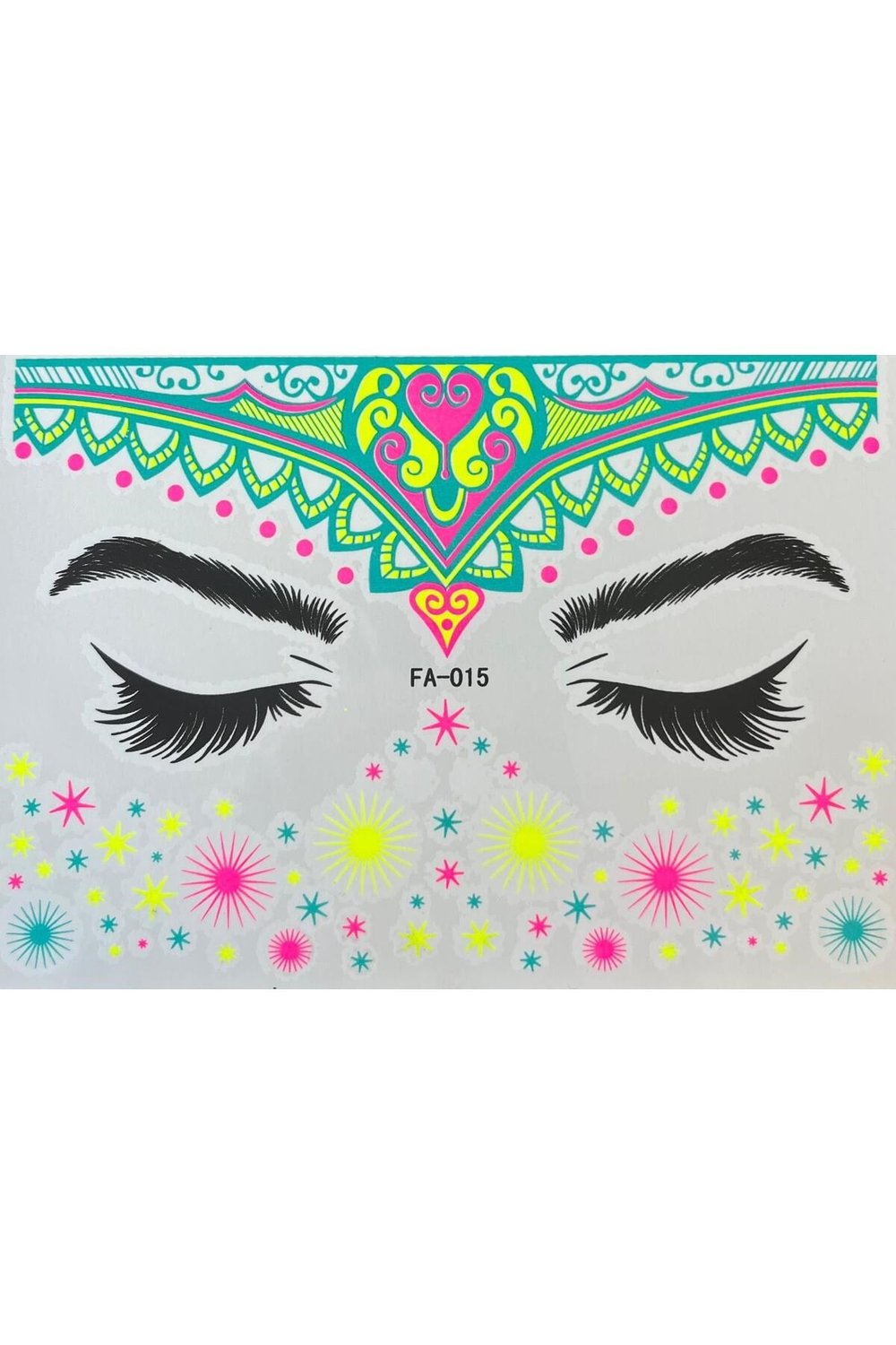 Yapışkanlı Yüz Stickeri Geçici Dövme Tattoo FA015