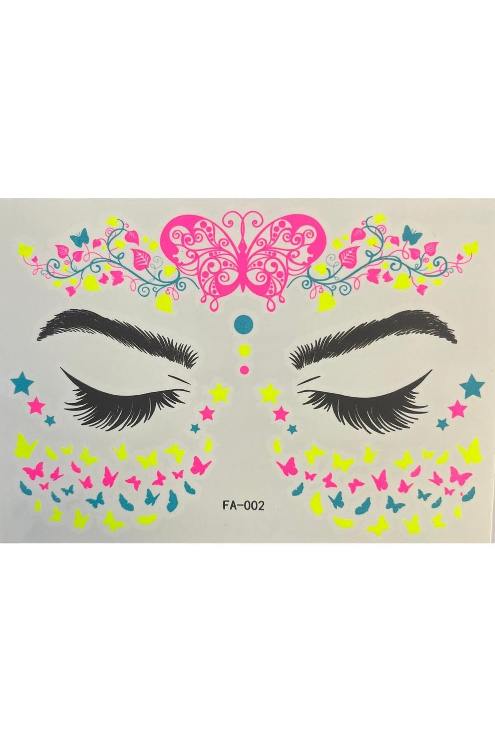 Yapışkanlı Yüz Stickeri Geçici Dövme Tattoo FA002