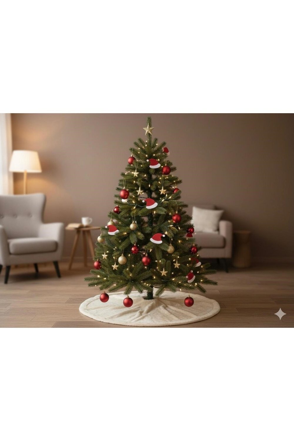 Yılbaşı Süsü, Noel Şapkası Süsü, Keçe Yılbaşı Ağacı Süsü Çam Ağacı Süsü, Noel Süsü 10'lu