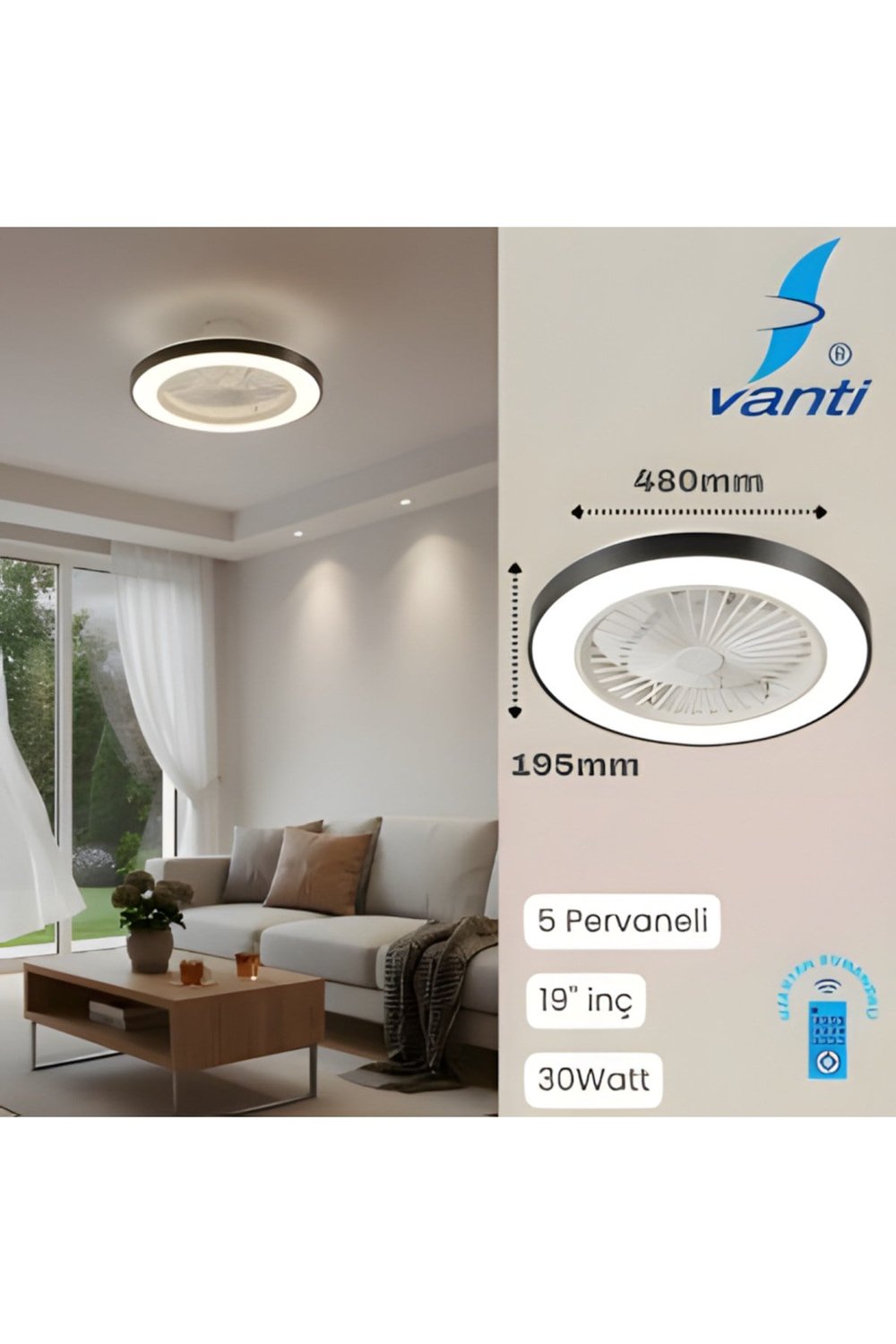 KCF297 MODERN TAVAN VANTİ 15W 19