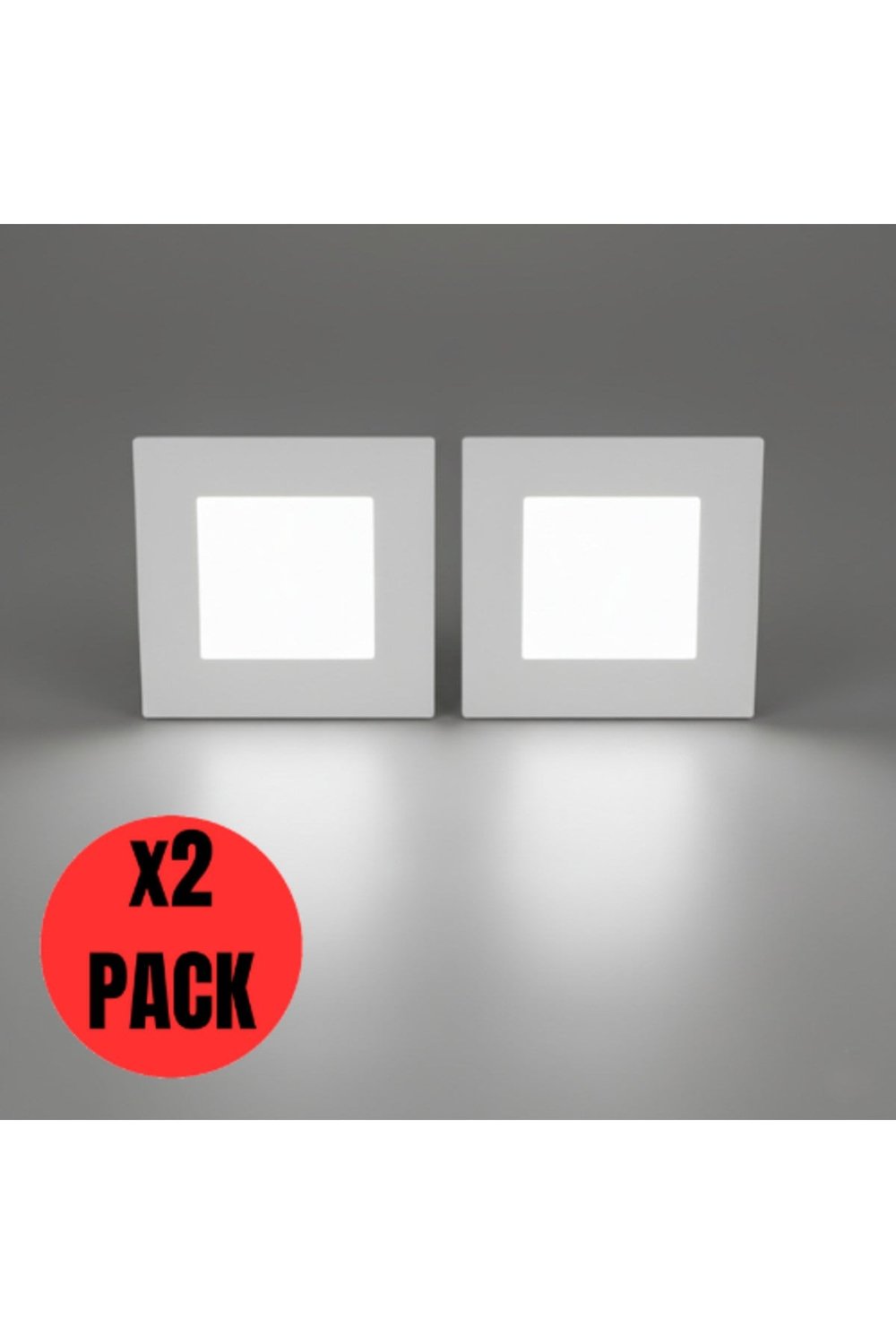 KDL413 Slim Kare LED Panel 2'li Spot Gömme 15W 1200 Lümen - 4000K - Doğal Beyaz