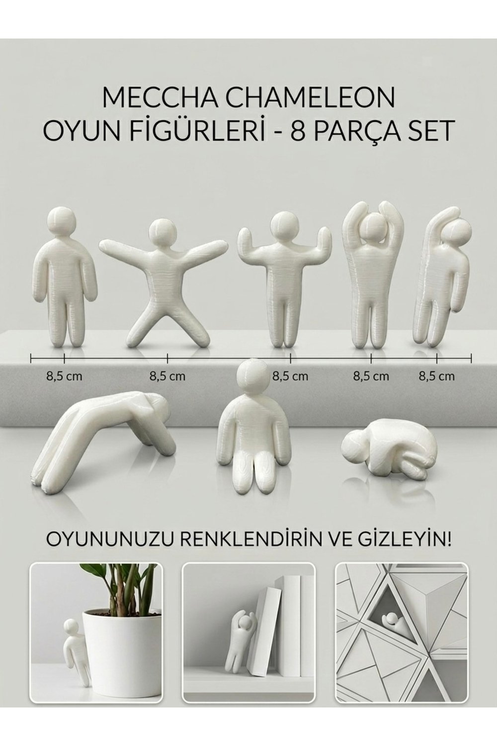 Meccha Chameleon Boyanabilir 8 Parça Saklambaç Oyun Figürü Seti