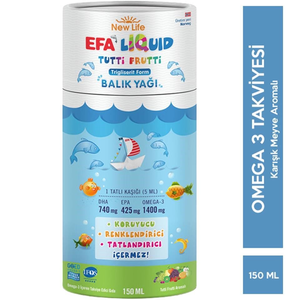 New Life Efa Liquid Balık Yağı Sıvı 150 ML Tutti Frutti