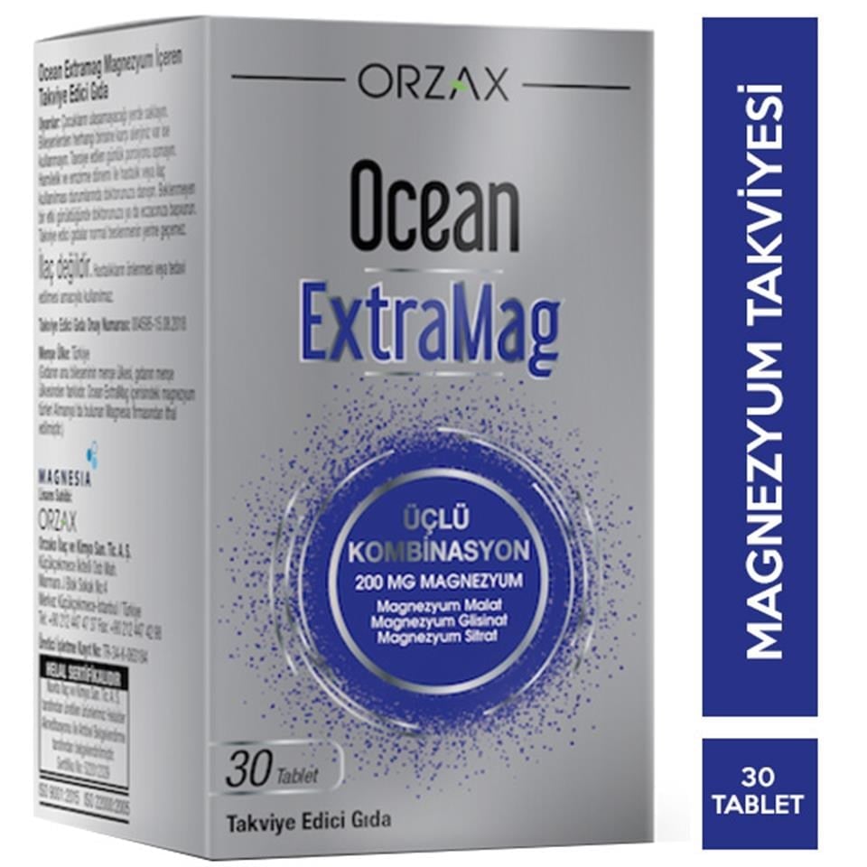 Orzax Ocean Extramag 30 Tablet Magnezyum Takviyesi