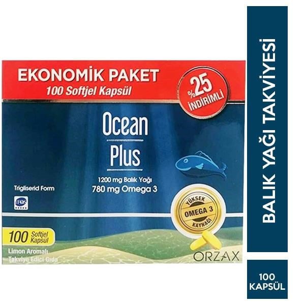 Orzax Ocean Plus Omega 3 1200 Mg 100 Soft jel Balık Yağı