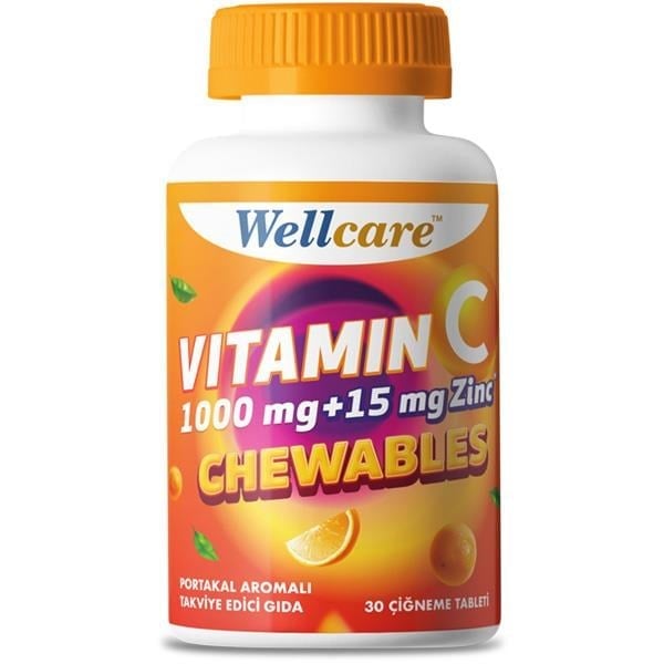 Wellcare Vitamin C ve Çinko 30 Çiğneme Tableti