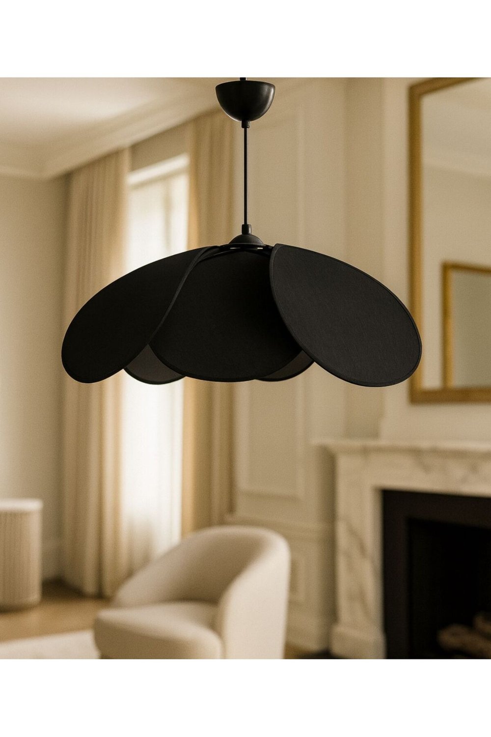 Modern Tasarım Çiçek Sarkıt Avize Kumaş Boheme Salon Oturma Odası Mutfak Avizesi