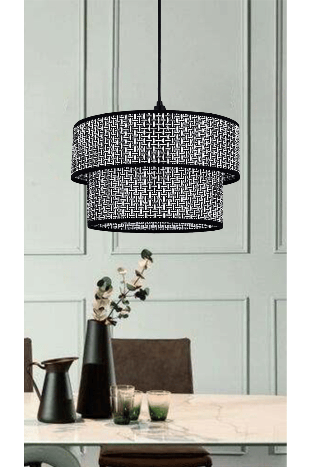 Rattan 2 Katlı Pasta Sarkıt Avize Çocuk Odası Yatak Odası Salon Mutfak Hol