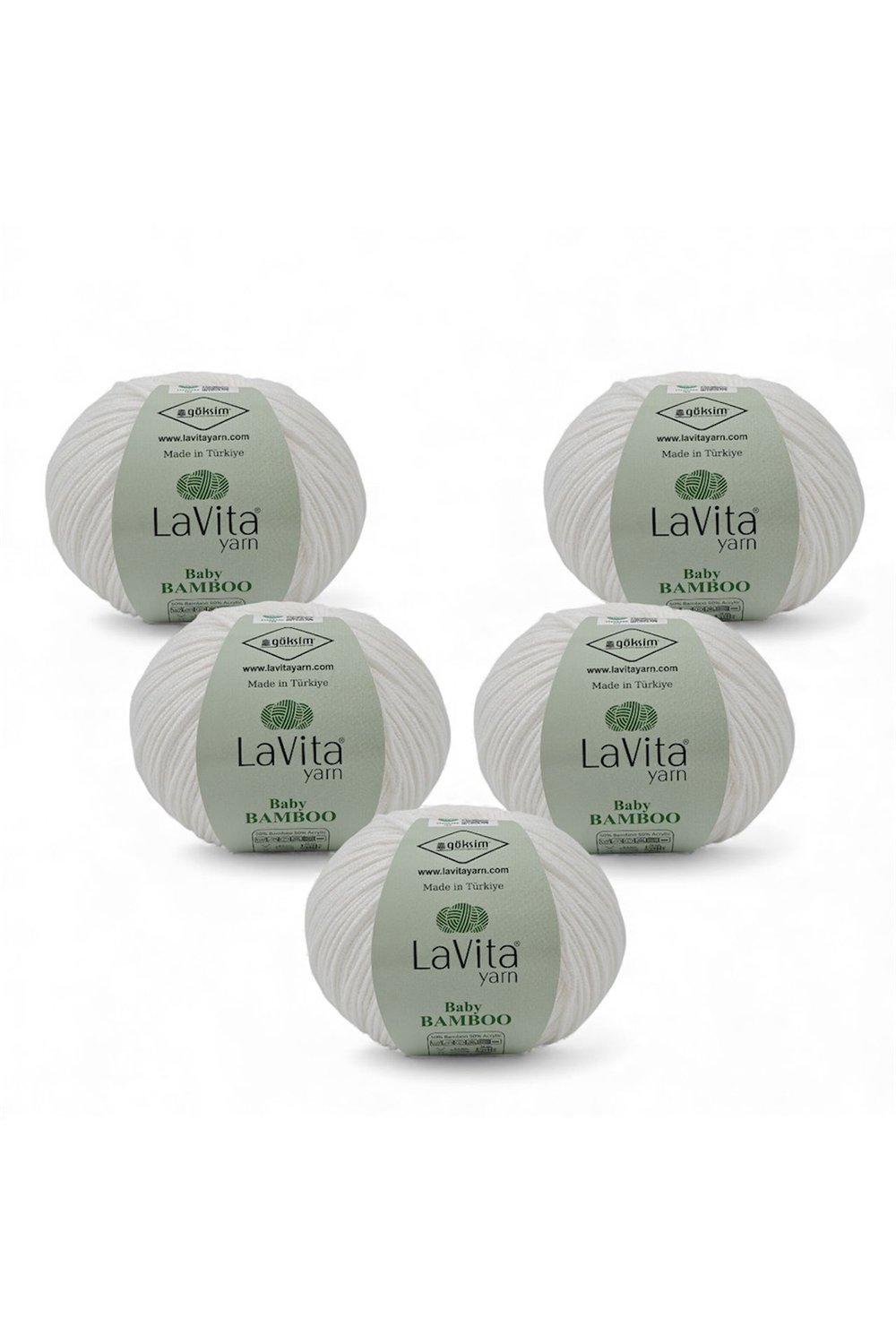 Baby Bamboo El Örgü İpi %50 Bambu %50 Akrilik 250gr 5 ADET (9501 OPTİK)