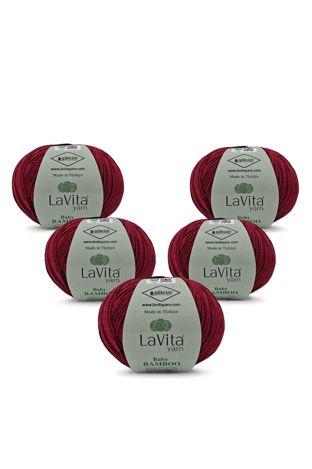 Baby Bamboo El Örgü İpi %50 Bambu %50 Akrilik 250gr 5 ADET (3216 BORDO)