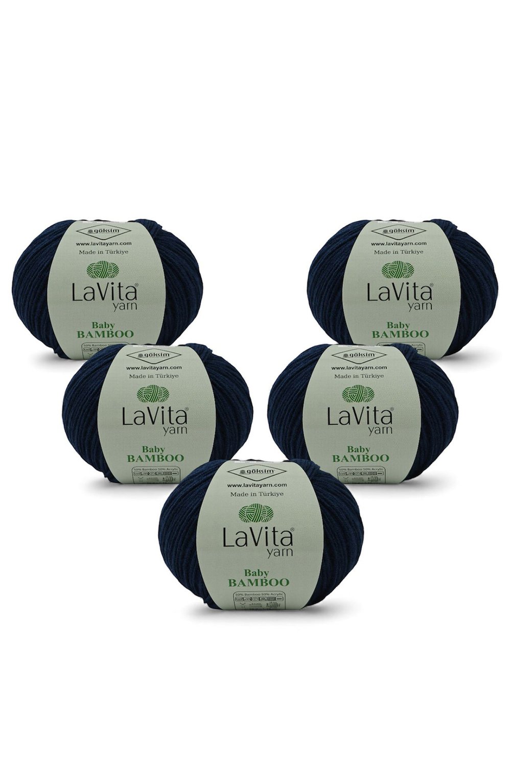 Baby Bamboo El Örgü İpi %50 Bambu %50 Akrilik 250gr 5 ADET (5321 LACİVERT)