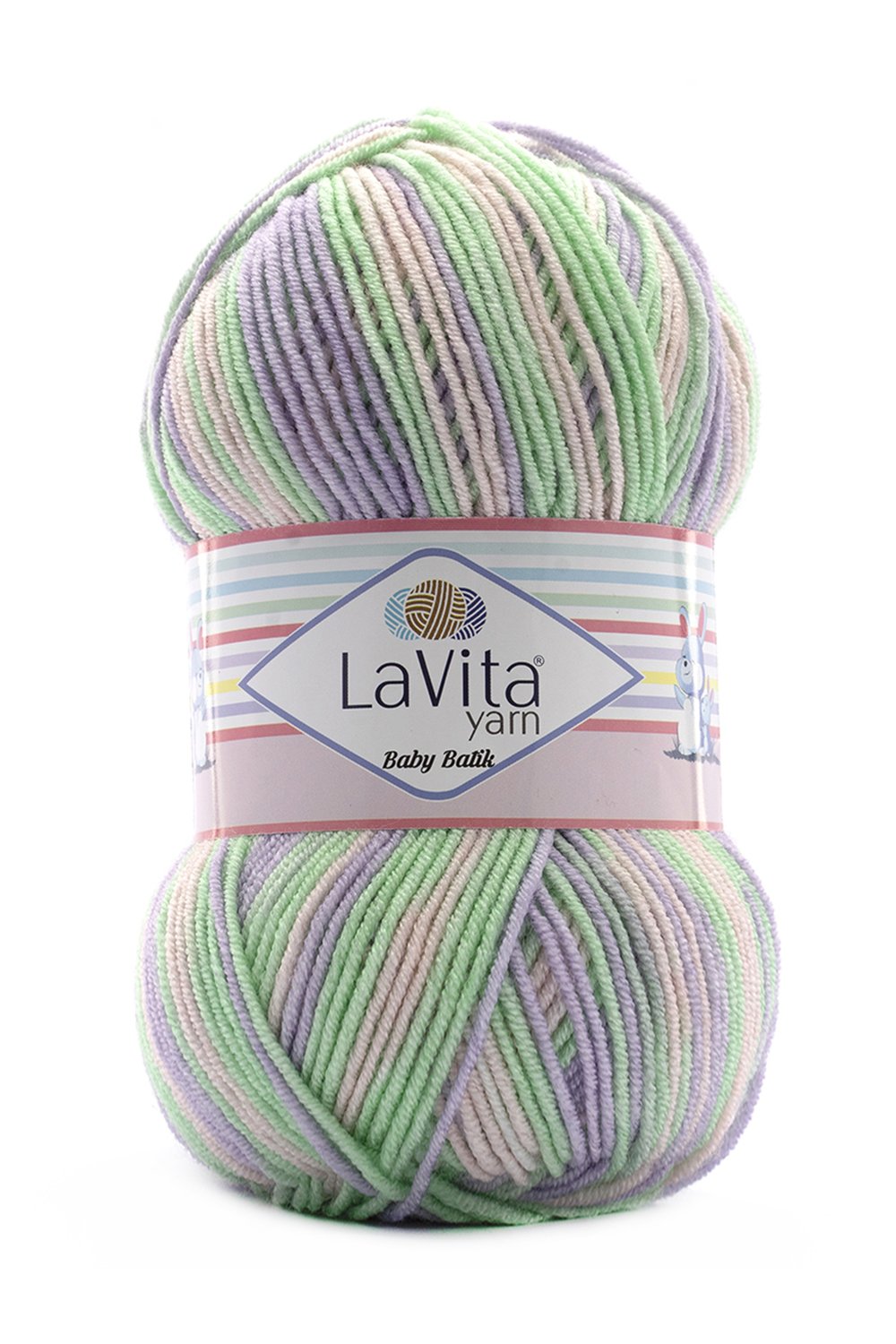 Baby Batik Çok Renkli El Örgü İpi %100 Akrilik 100gr (BY08 MOR YEŞİL)