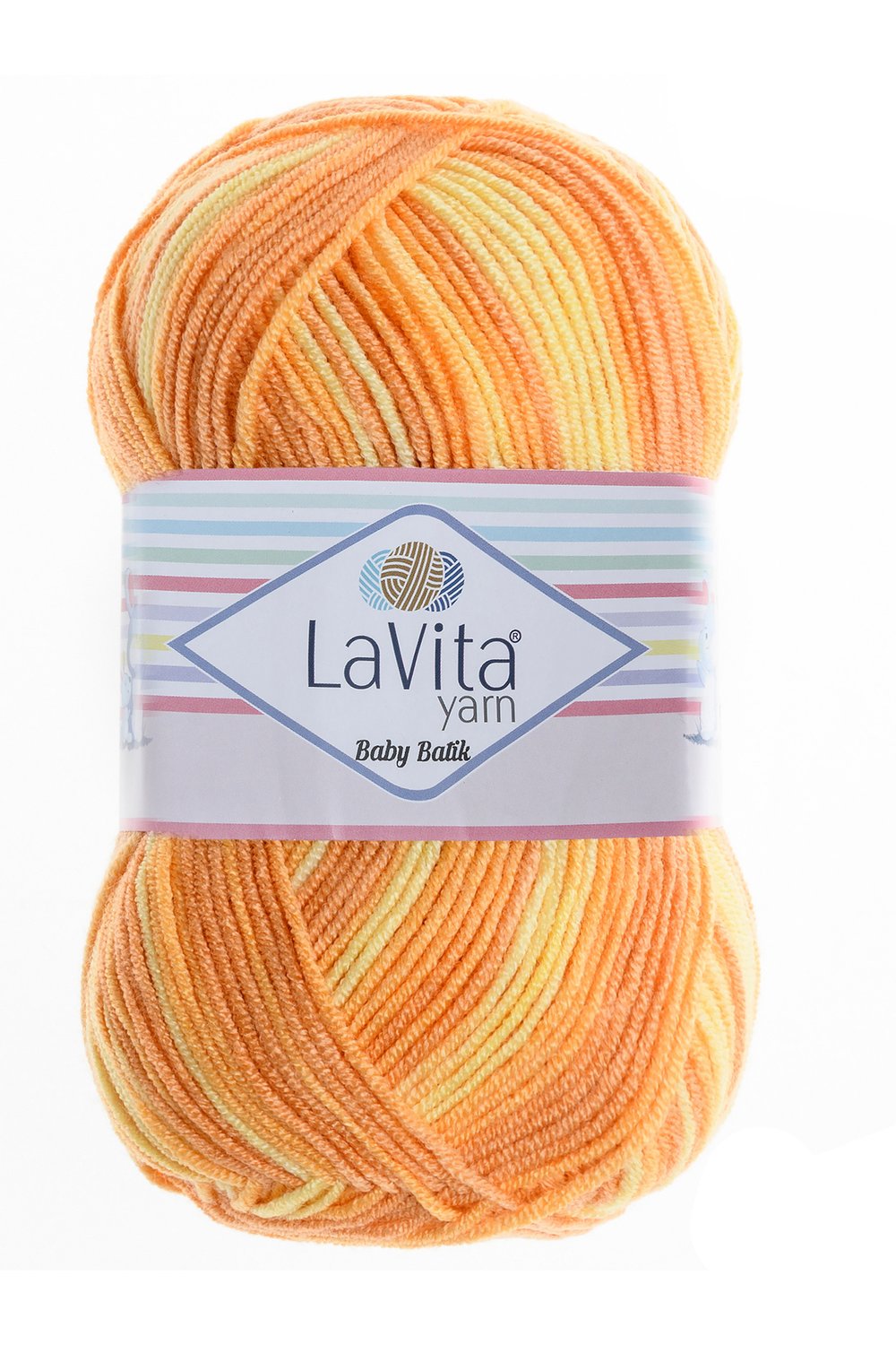 Baby Batik Çok Renkli El Örgü İpi %100 Akrilik 100gr (BY11 HARDAL SARI)