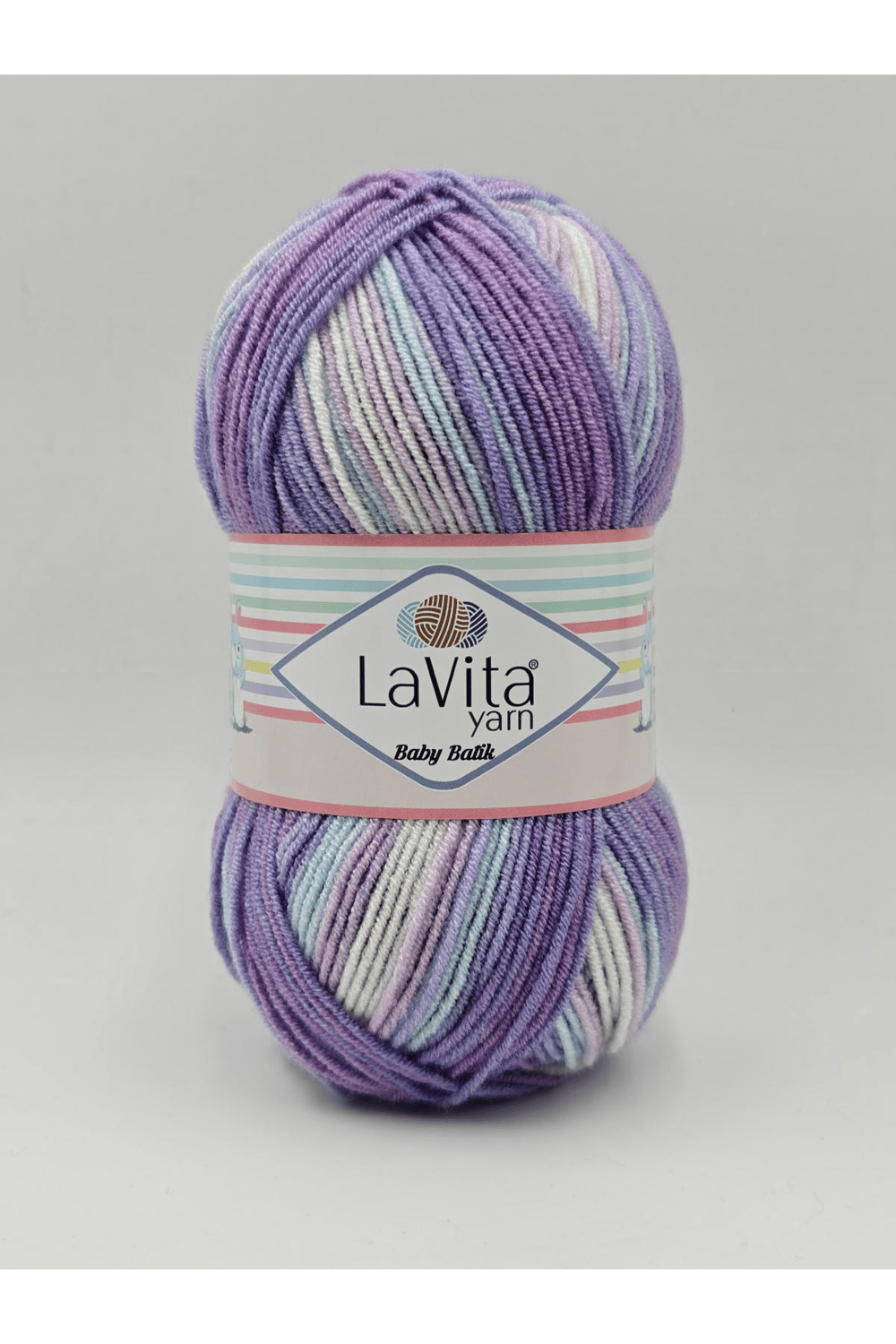 Baby Batik Çok Renkli El Örgü İpi %100 Akrilik 100gr (BY14 MOR LİLA)