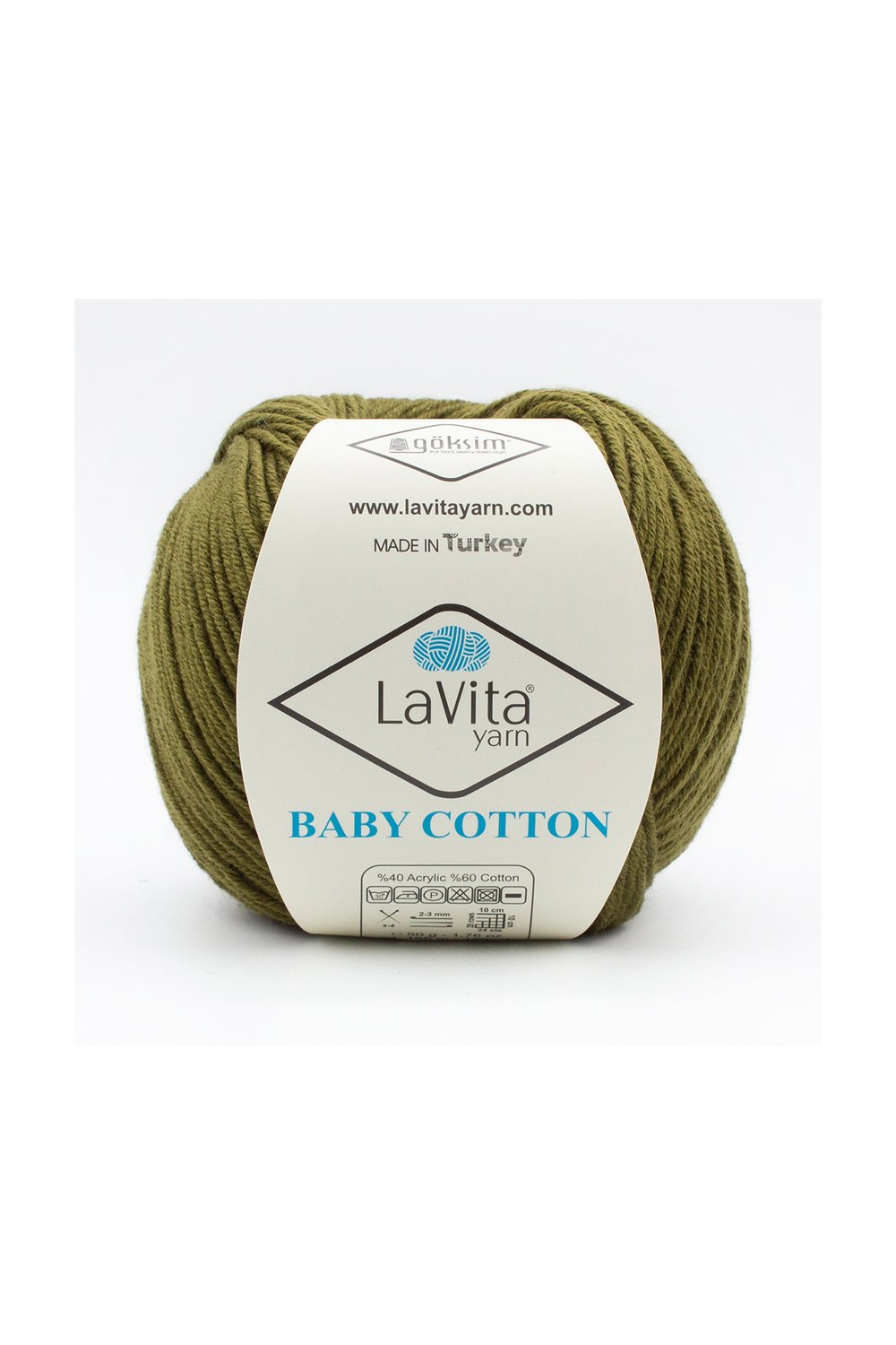Baby Cotton Amigurumi Ve El Örgü Ipi %40 Akrilik %60 Cotton 50gr (8001 HAKİ)