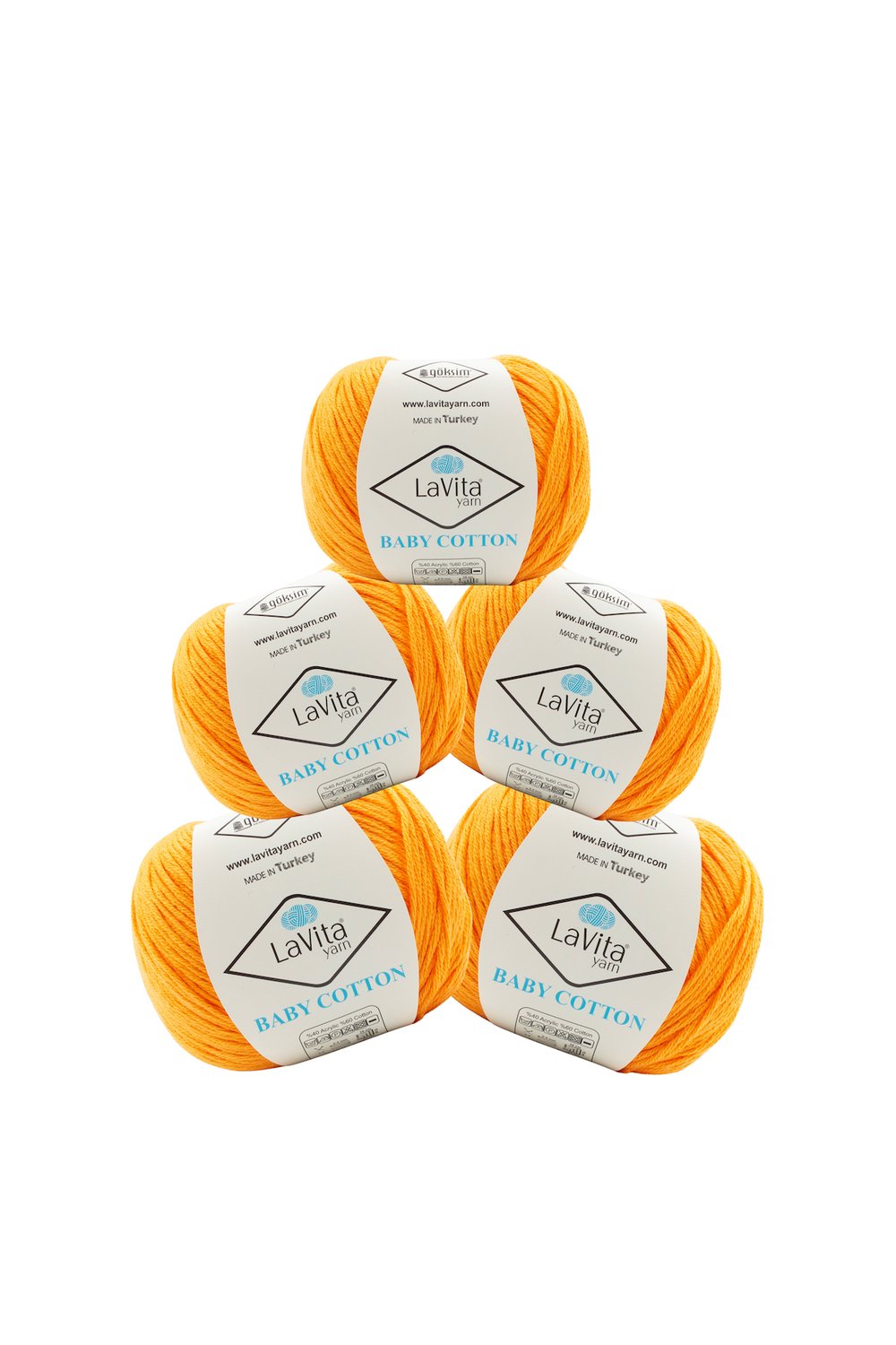 Baby Cotton Amigurumi Ve El Örgü İpi %40 Akrilik %60 Cotton 250gr 5 ADET (2309 TURUNÇ ÇİÇEĞİ)