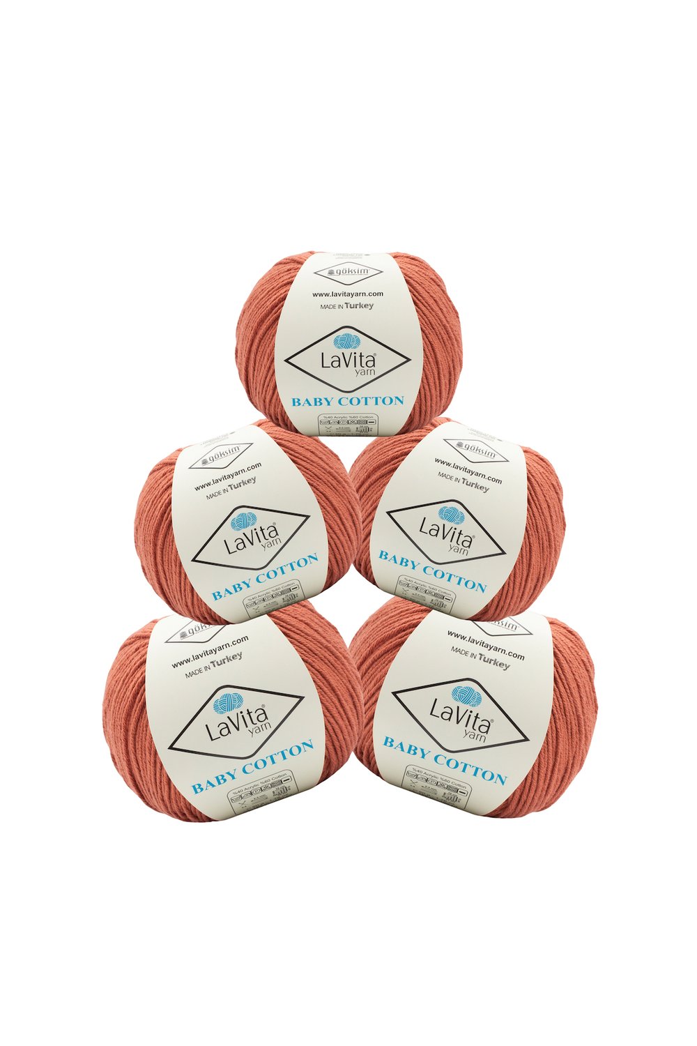 Baby Cotton Amigurumi Ve El Örgü İpi %40 Akrilik %60 Cotton 250gr 5 ADET (3107 AÇIK KİREMİT)