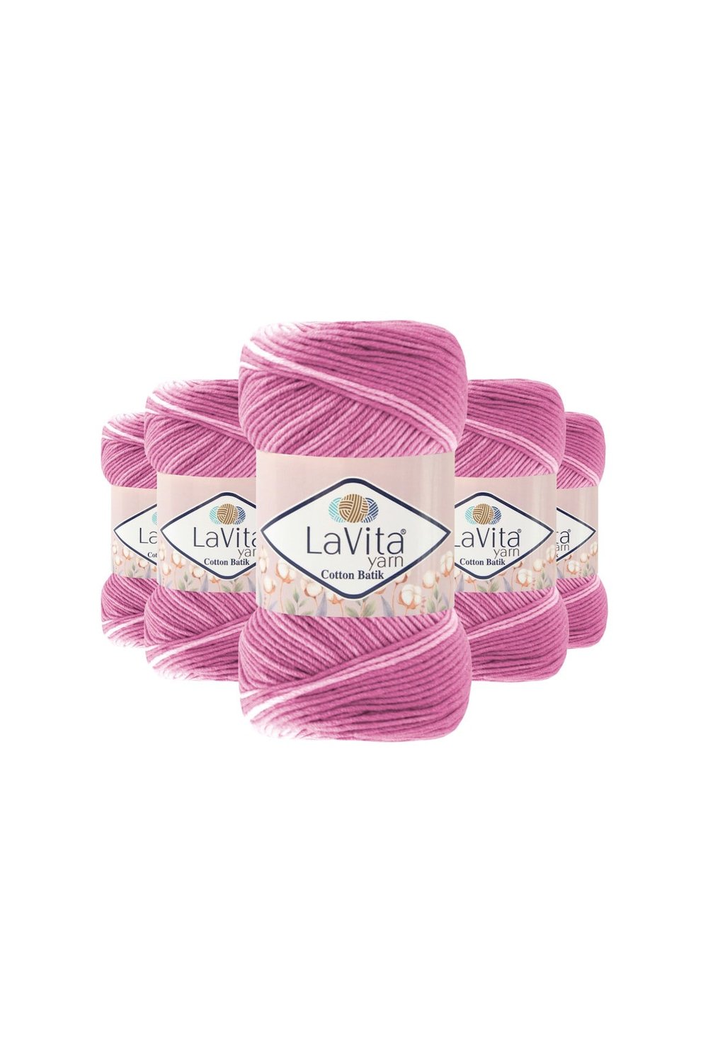 Cotton Batik El Örgü İpi %60 Pamuk %40 Akrilik 500gr 5 ADET (CB18 YASEMİN)