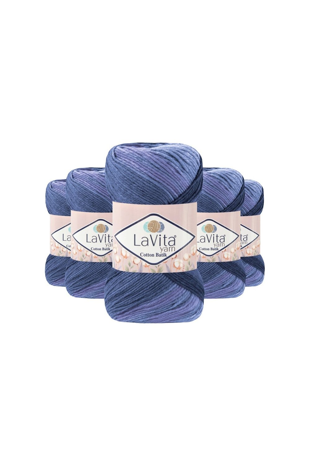Cotton Batik El Örgü İpi %60 Pamuk %40 Akrilik 500gr 5 ADET (CB15 REYHAN)