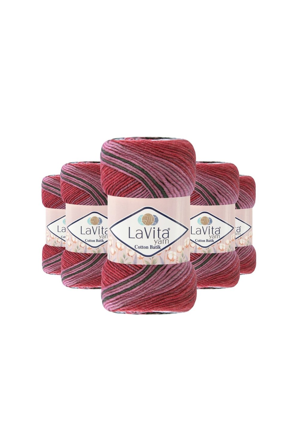 Cotton Batik El Örgü İpi %60 Pamuk %40 Akrilik 500gr 5 ADET (CB08 PETUNYA)