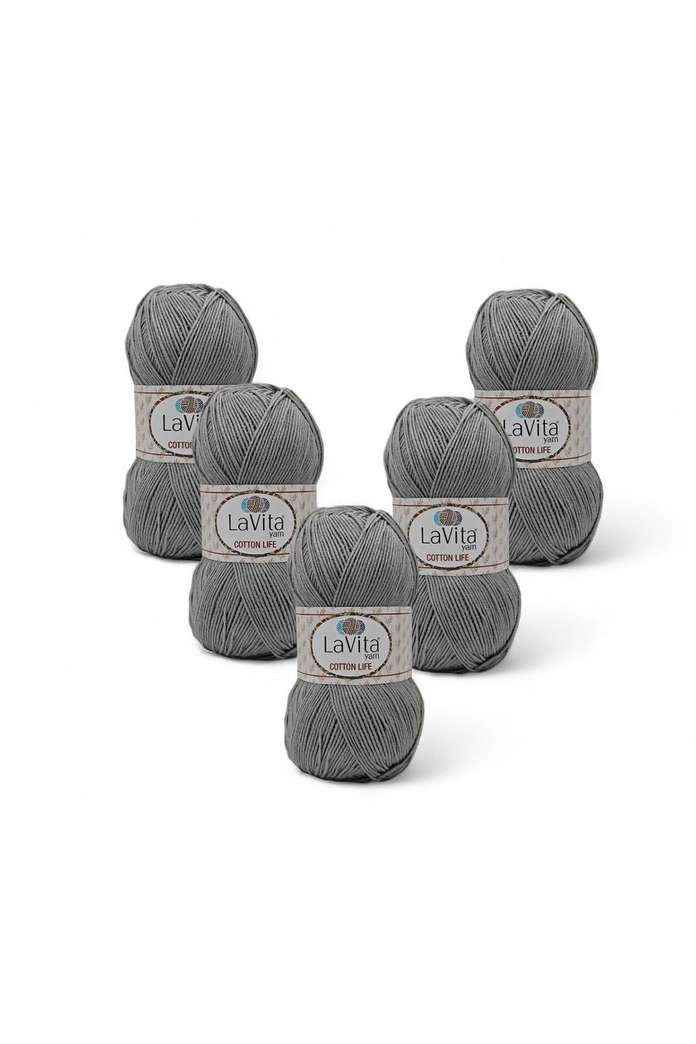 Cotton Life El Örgü İpi %50 Pamuk %50 Akrilik 500gr 5 ADET (6041 GRİ)