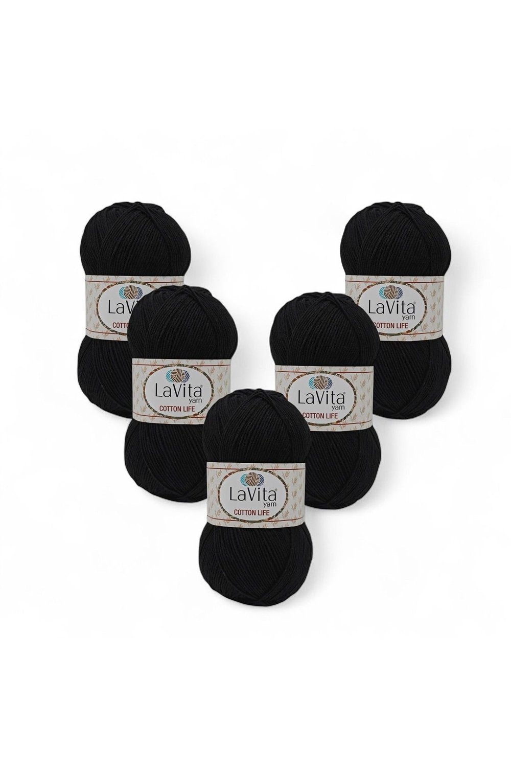 Cotton Life El Örgü İpi %50 Pamuk %50 Akrilik 500gr 5 ADET (6500 SİYAH)
