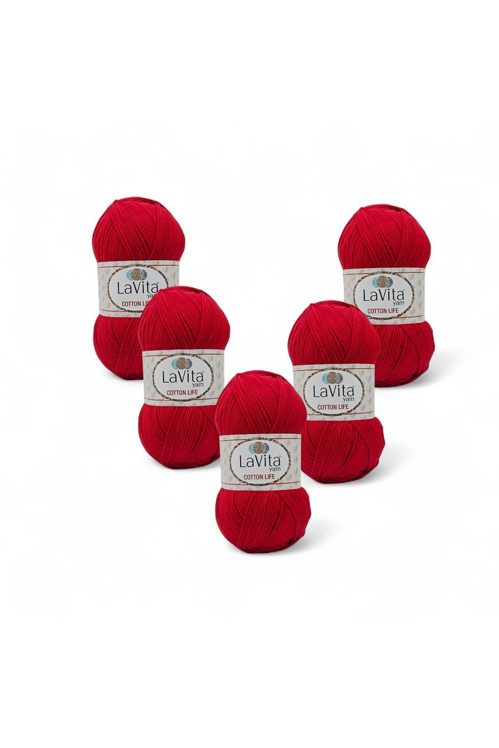 Cotton Life El Örgü İpi %50 Pamuk %50 Akrilik 500gr 5 ADET (0136 KIRMIZI)