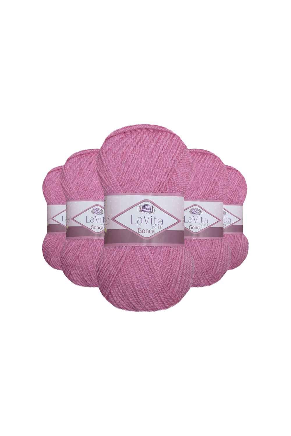 Gonca El Örgü İpi %100 Akrilik 500gr 5 ADET (4025 GÜL PEMBE)