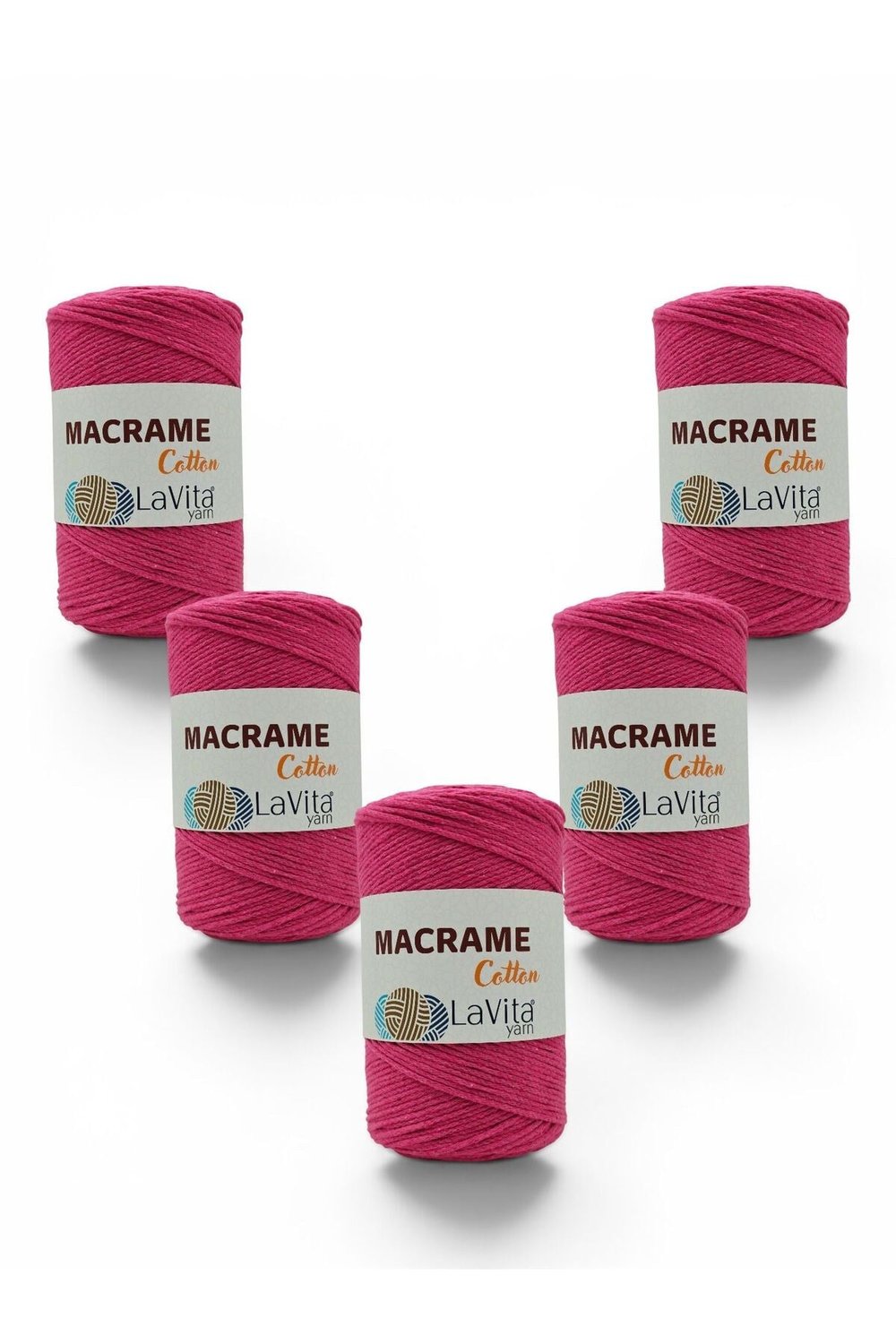 LaVita Macrame Cotton El Örgü İpi %100 Polyester 1 KİLOGRAM 4 ADET (21 FUJYA)