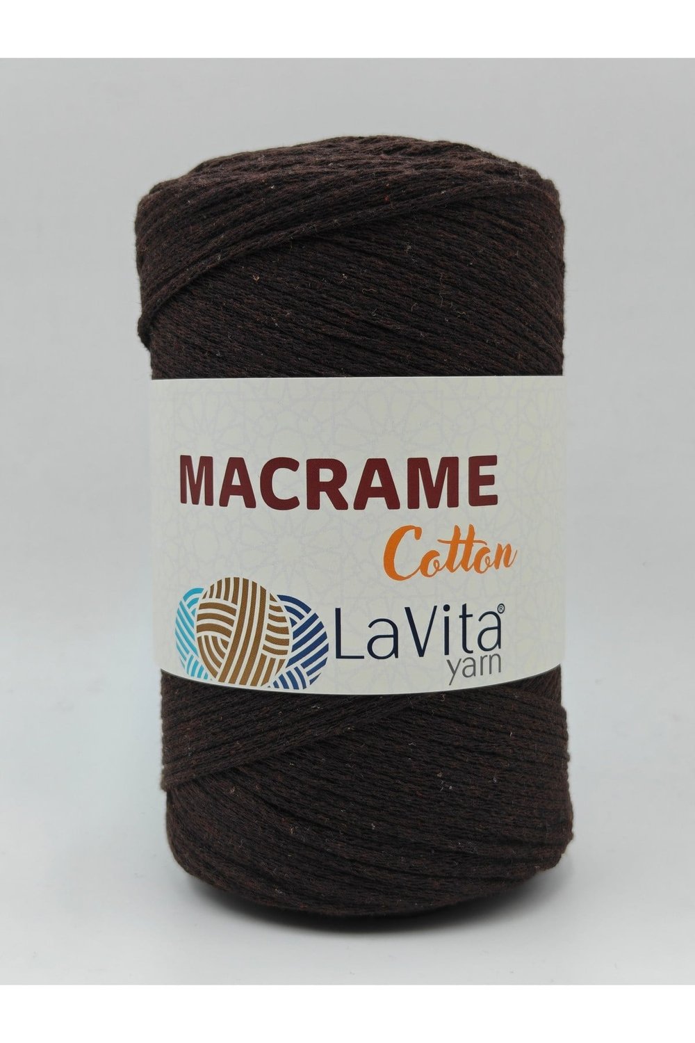 LaVita Macrame Cotton El Örgü İpi %100 Polyester 250gr (12 KOYU KAHVE)