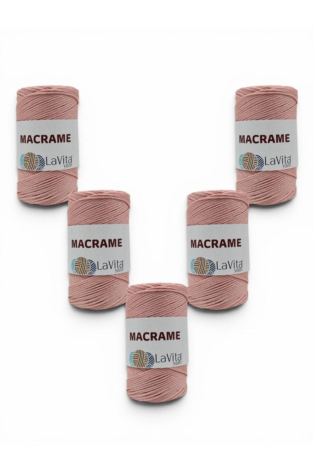 LaVita Macrame El Örgü İpi %100 Polyester 1 KİLOGRAM 5 ADET (72 PUDRA)