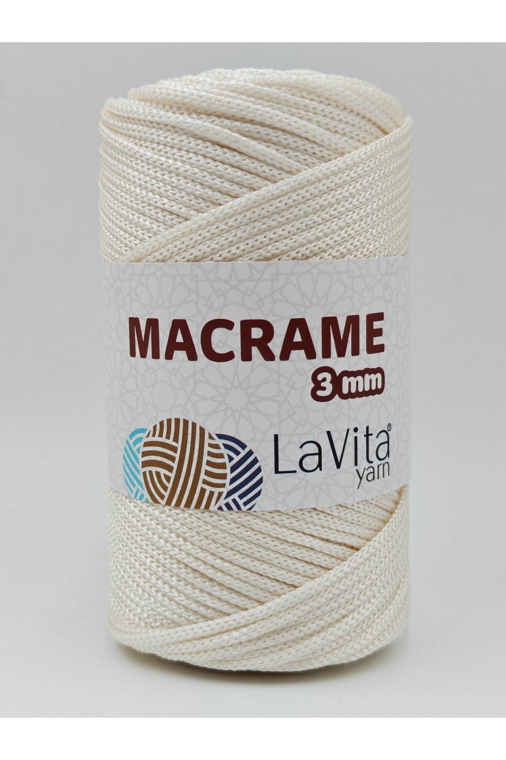 LaVita Macrame El Örgü İpi %100 Polyester 3MM 250gr (271 KREM)