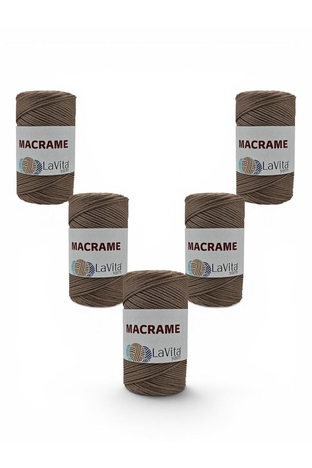 LaVita Macrame El Örgü İpi %100 Polyester 1 KİLOGRAM 5 ADET (40 BEJ)