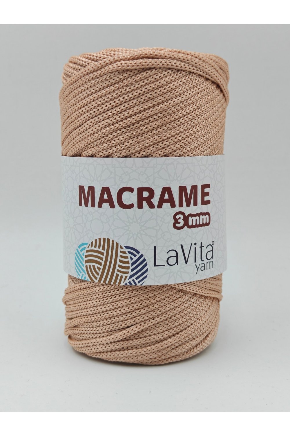 LaVita Macrame El Örgü İpi %100 Polyester 3MM 250gr (110 BEJ)