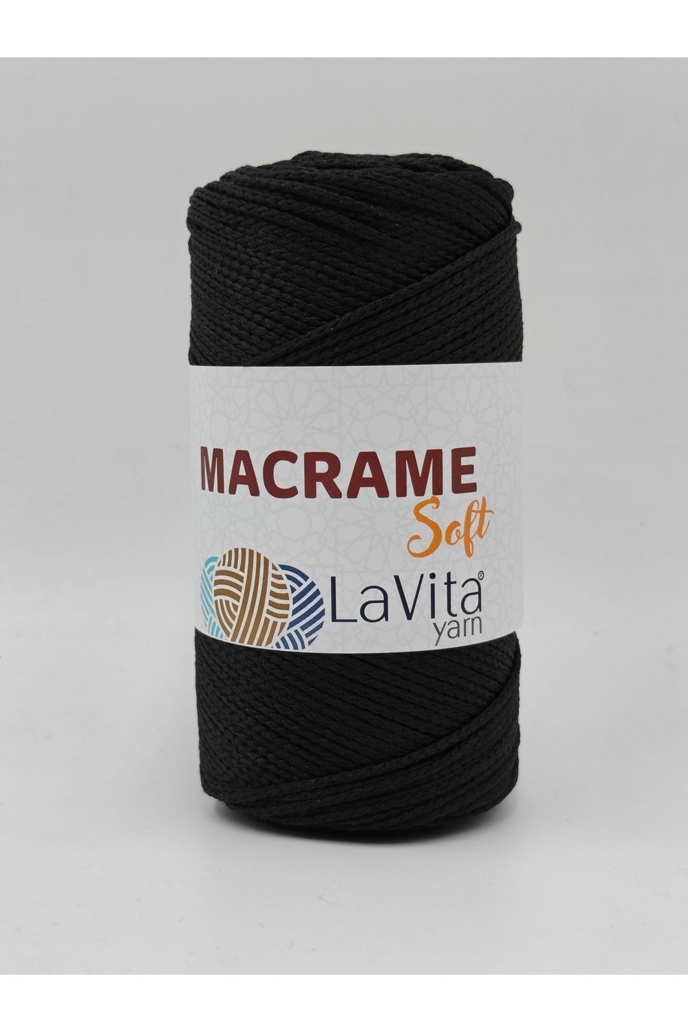 LaVita Macrame Soft El Örgü İpi %100 Polyester 200gr (6500 SİYAH)