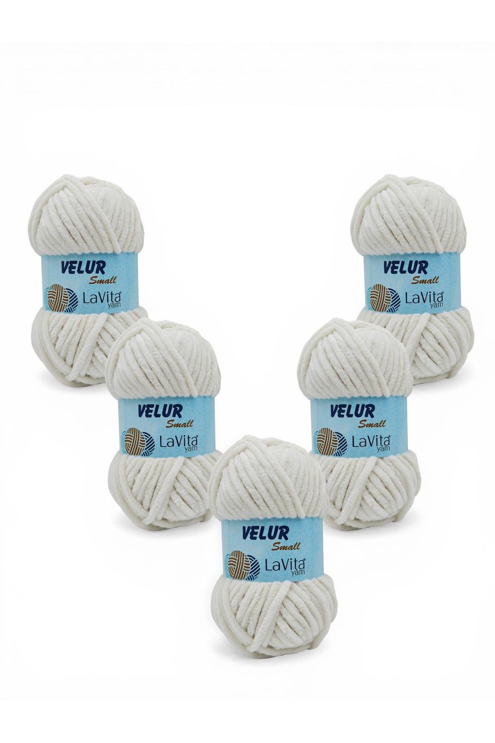LaVita Velur Small Kadife El Örgü İpi %100 Polyester 250gr 5 ADET (1040 FİL DİŞİ)