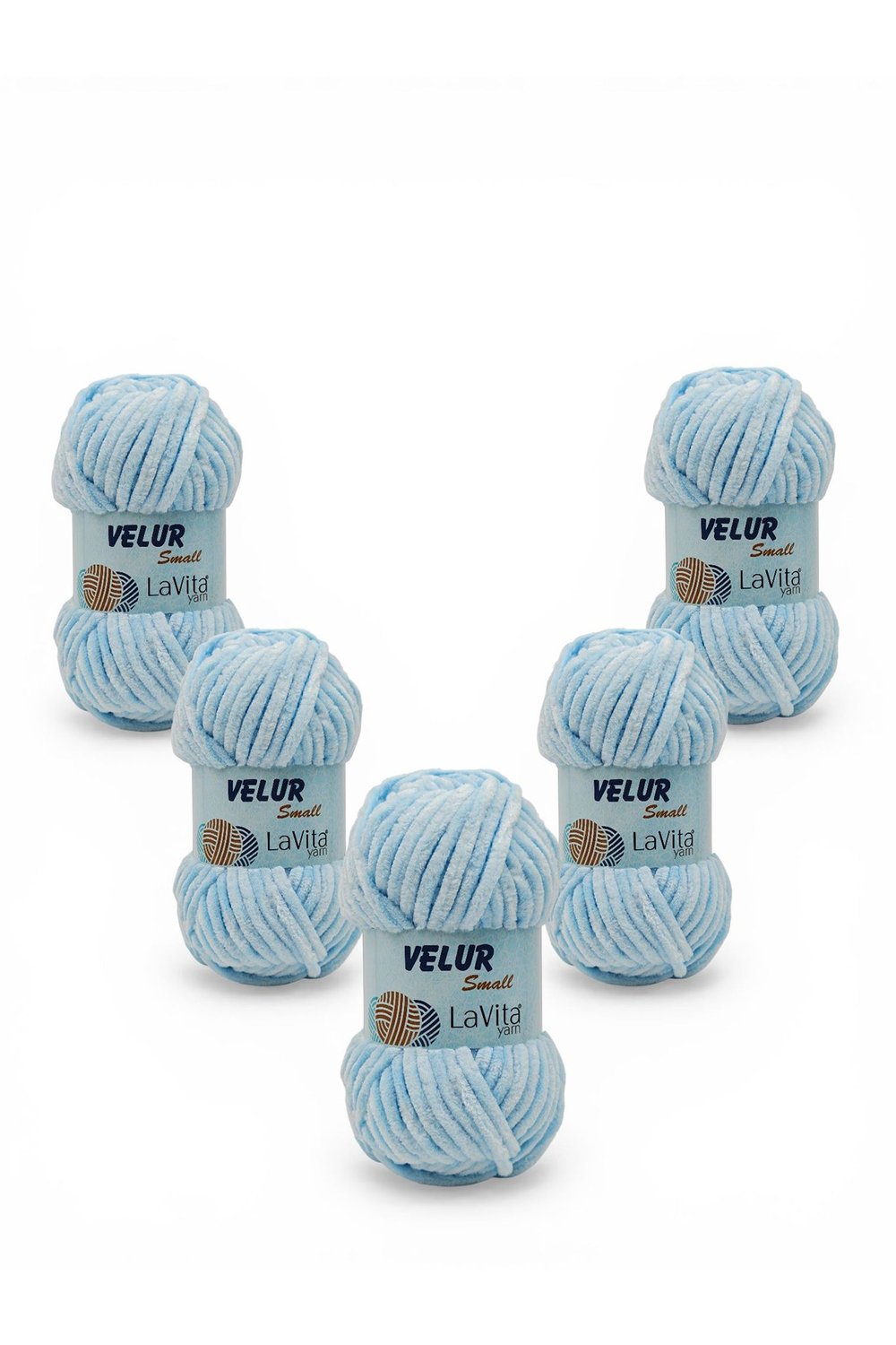 LaVita Velur Small Kadife El Örgü İpi %100 Polyester 250gr 5 ADET (5010 MAVİ)