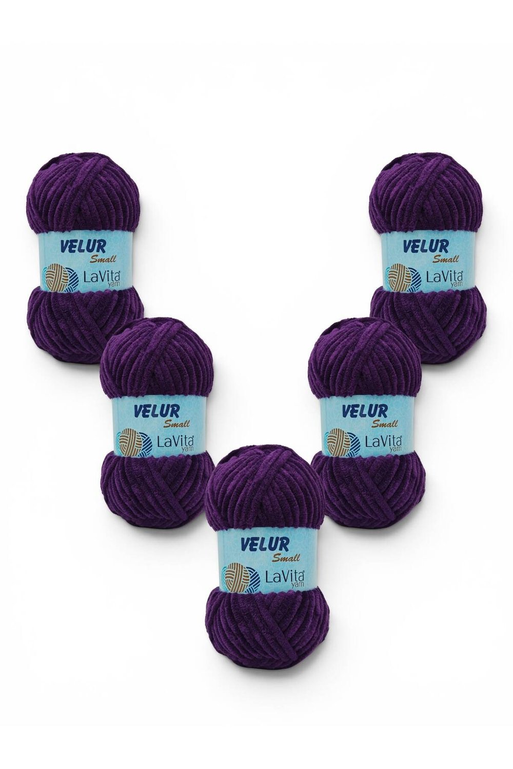 LaVita Velur Small Kadife El Örgü İpi %100 Polyester 250gr 5 ADET (5103 MOR)