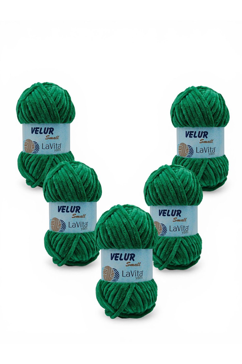 LaVita Velur Small Kadife El Örgü İpi %100 Polyester 250gr 5 ADET (8122 BENETON YEŞİLİ)