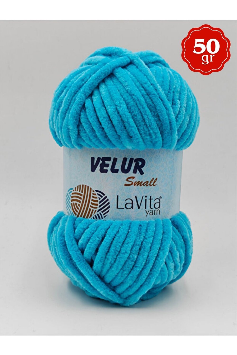 LaVita Velur Small Kadife El Örgü İpi %100 Polyester 50gr (5801 TURKUAZ)