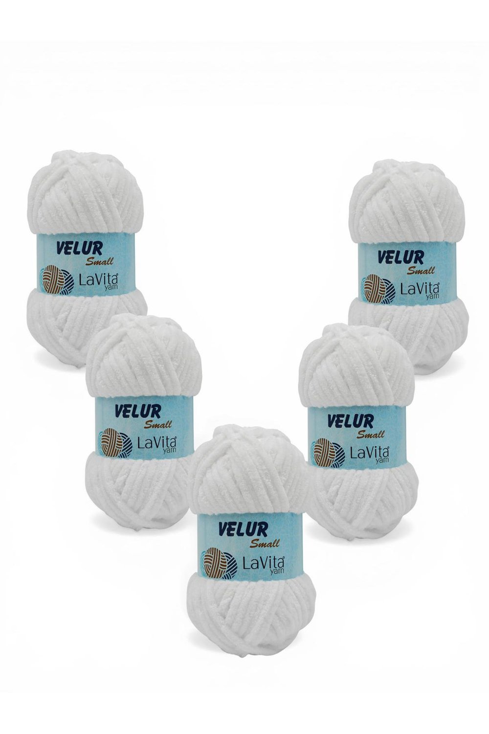 LaVita Velur Small Kadife El Örgü İpi %100 Polyester 250gr 5 ADET (1002 OPTİK BEYAZ)