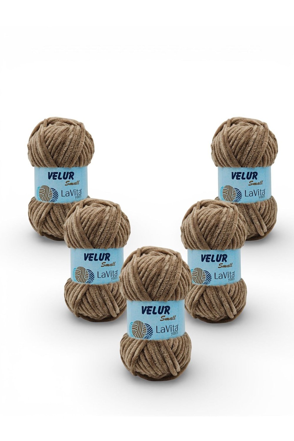 LaVita Velur Small Kadife El Örgü İpi %100 Polyester 250gr 5 ADET (1039 DEVE TÜYÜ)