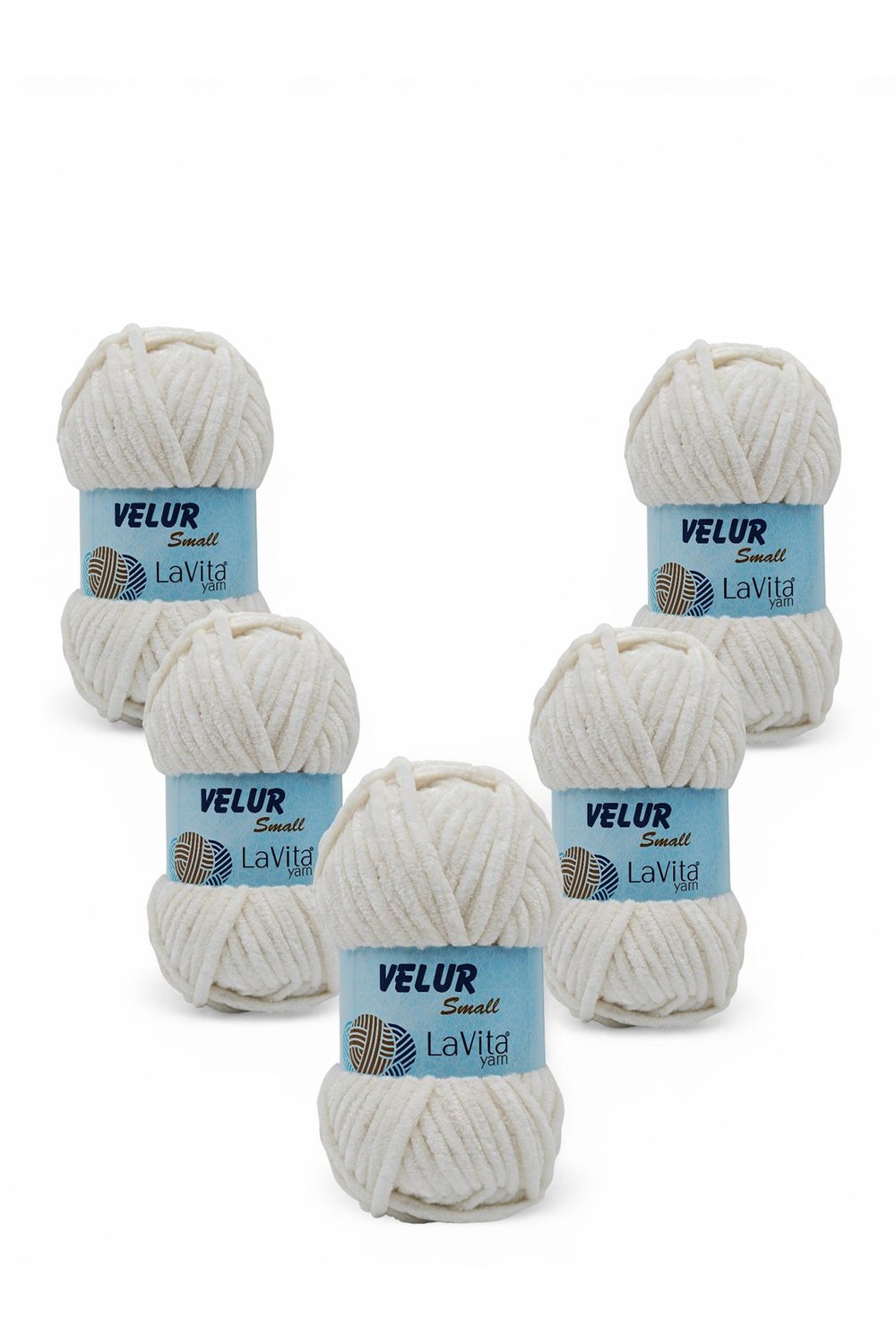 LaVita Velur Small Kadife El Örgü İpi %100 Polyester 250gr 5 ADET (1011 KREM)