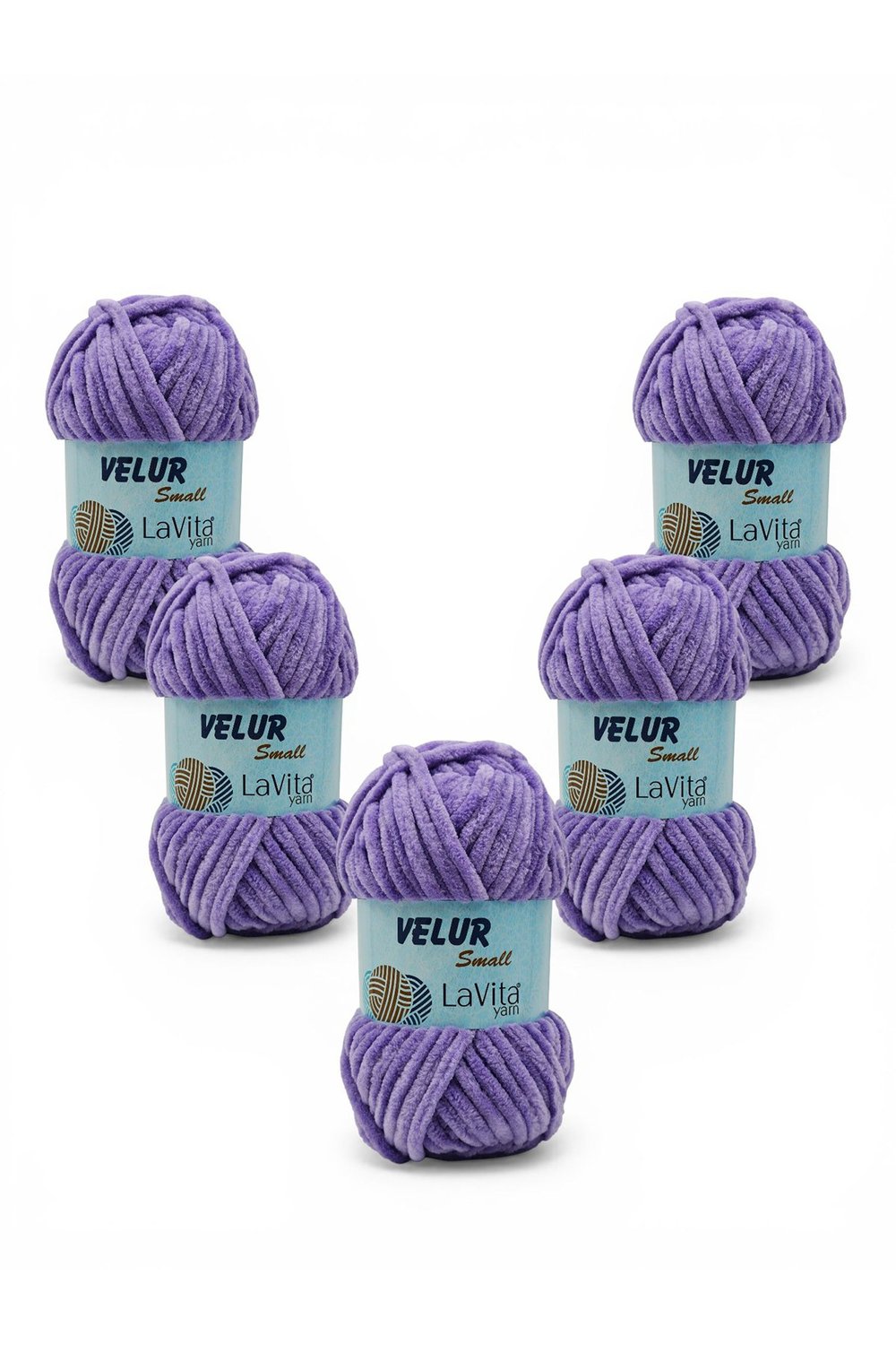 LaVita Velur Small Kadife El Örgü İpi %100 Polyester 250gr 5 ADET (4150 KOYU LİLA)